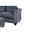Roe 3pc Sectional Sofa Set with Chaise- Ottoman- 2 Pillows- Dark Gray
