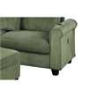 Roe 3pc Sectional Sofa Set w Chaise- Ottoman- 2 Pillows- Sage Green