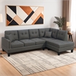 Ena 2pc Sectional Sofa Set with Chaise- 2 Pillows- Dark Brown Linen