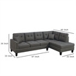 Ena 2pc Sectional Sofa Set with Chaise- 2 Pillows- Dark Brown Linen