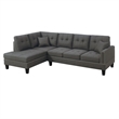 Ena 2pc Sectional Sofa Set with Chaise- 2 Pillows- Dark Brown Linen
