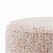 Sarah Ottoman- Round 39 Inch- Modern Style White Red Patterned Boucle