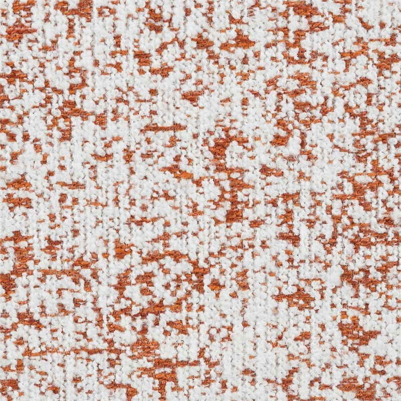Sarah Ottoman- Round 39 Inch- Modern Style White Red Patterned Boucle