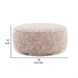 Sarah Ottoman- Round 39 Inch- Modern Style White Red Patterned Boucle