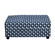 Colin Ottoman- Gray Blue White Houndstooth Polyester- 40in Rectangular
