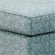 Berrie Ottoman- Teal Blue Polyester Cushioned Top- Black Wood- 40 Inch