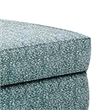 Berrie Ottoman- Teal Blue Polyester Cushioned Top- Black Wood- 40 Inch