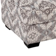 Berrie Ottoman- Geometric Gray White Polyester- Solid Wood- 40 Inch