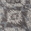 Berrie Ottoman- Geometric Gray White Polyester- Solid Wood- 40 Inch
