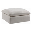 Shar Modular Ottoman- Pillow Top Cushion- Plush Ivory Linen Fabric
