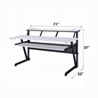 Vion 71 Inch Music Producer Desk for Computer- White- Keyboard Tray