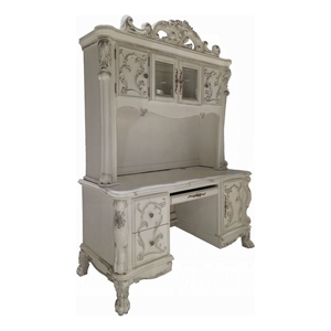 Ally Computer Desk and Hutch- Victorian Classic Bone White- 88 Inch