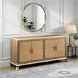 Sideboard Buffet Console with 2 Dual Door Cabinets- 73 Inch Brown Wood