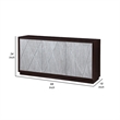 Sideboard Console Cabinet- Silver Metal Touch Open Door- 68 Inch Brown
