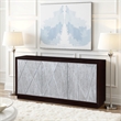 Sideboard Console Cabinet- Silver Metal Touch Open Door- 68 Inch Brown