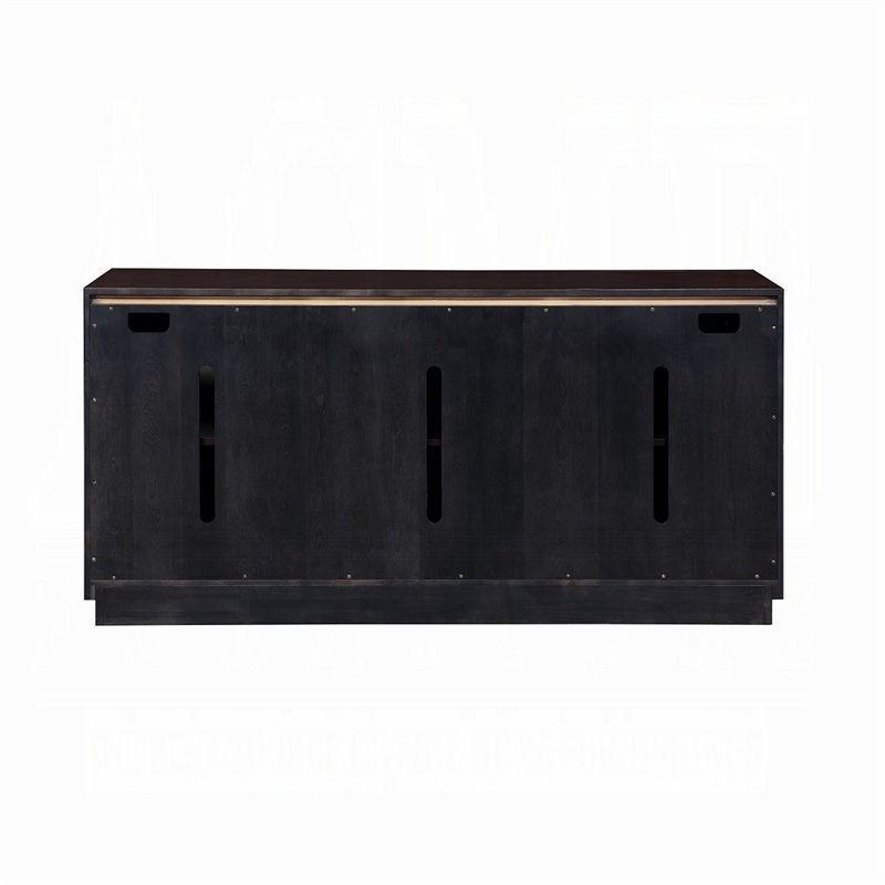 Sideboard Console Cabinet- Silver Metal Touch Open Door- 68 Inch Brown