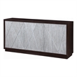 Sideboard Console Cabinet- Silver Metal Touch Open Door- 68 Inch Brown