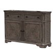 Sideboard Buffet Cabinet- 2 Storage Drawers- 56 Inch Oak Brown Wood
