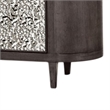 Zoko Sideboard Buffet Console- 2 Doors- Chrome- Ash Gray Wood 60 Inch