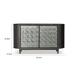 Zoko Sideboard Buffet Console- 2 Doors- Chrome- Ash Gray Wood 60 Inch