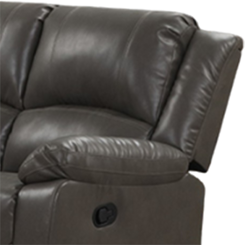 Lizzy Loveseat-Manual Reclining 60 Inch-Pillow Top Arms-Gray Leather