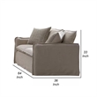 Savoir Loveseat-2 Accent Pillows-Plush Modern Beige Linen-64 Inch