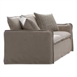 Savoir Loveseat-2 Accent Pillows-Plush Modern Beige Linen-64 Inch