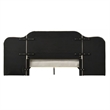 Ronny Inch Queen Size Bed- Wall Headboard- Beige Linen Tufted Upholstery