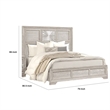 Diaz King Bed- Sunburst Pattern and Recessed Panel- Light Gray Wood