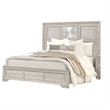 Diaz King Bed- Sunburst Pattern and Recessed Panel- Light Gray Wood