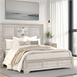 Diaz King Bed- Sunburst Pattern and Recessed Panel- Light Gray Wood