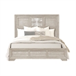 Diaz King Bed- Sunburst Pattern and Recessed Panel- Light Gray Wood