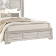 Diaz King Bed- Sunburst Pattern and Recessed Panel- Light Gray Wood