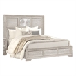 Diaz King Bed- Sunburst Pattern and Recessed Panel- Light Gray Wood