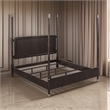 Amber Queen Size Poster Bed- Floating Headboard with Low Footboard- Brown