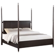 Amber Queen Size Poster Bed- Floating Headboard with Low Footboard- Brown
