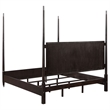Amber Queen Size Poster Bed- Floating Headboard with Low Footboard- Brown