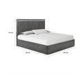 Zoko Queen Bed with Panel Style Headboard- Ash Gray Solid Wood Frame