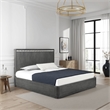 Zoko Queen Bed with Panel Style Headboard- Ash Gray Solid Wood Frame