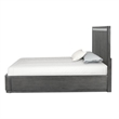 Zoko Queen Bed with Panel Style Headboard- Ash Gray Solid Wood Frame