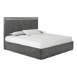 Zoko Queen Bed with Panel Style Headboard- Ash Gray Solid Wood Frame