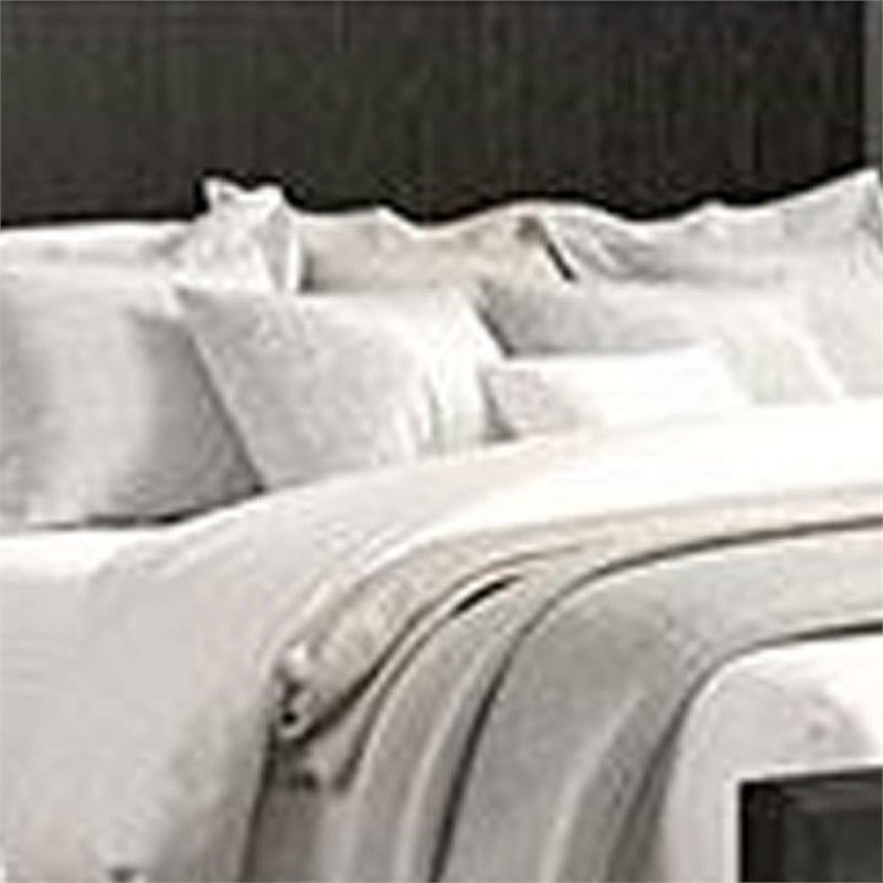 Kaira Queen Size Bed- Metal Accents- Espresso Brown Solid Rubberwood