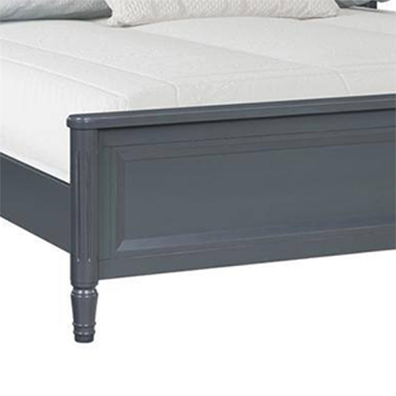 Alta King Size Bed- Classic French Design- Malta Blue Solid Wood Frame