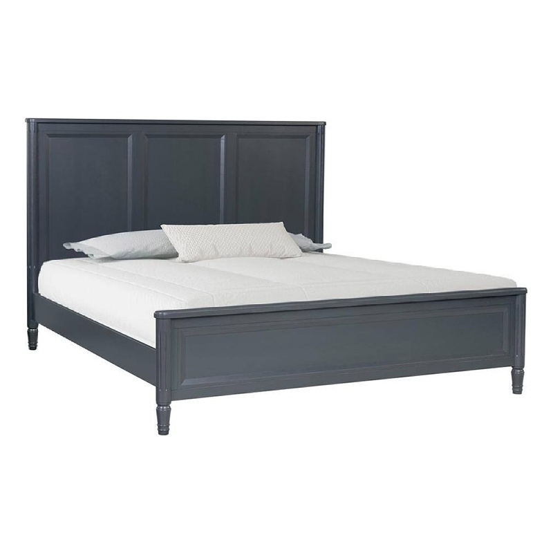 Alta King Size Bed- Classic French Design- Malta Blue Solid Wood Frame