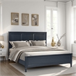 Alta Queen Size Bed- Classic French Design- Malta Blue Solid Wood