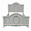 Auri Full Size Bed- Arch Headboard- Rope Molding w Floral Motifs- Gray