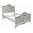 Auri Full Size Bed- Arch Headboard- Rope Molding w Floral Motifs- Gray