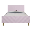 Tyra Full Size Bed- Sleek Panel Headboard- Gloss Pink Chevron Pattern