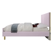 Tyra Full Size Bed- Sleek Panel Headboard- Gloss Pink Chevron Pattern