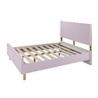 Tyra Full Size Bed- Sleek Panel Headboard- Gloss Pink Chevron Pattern